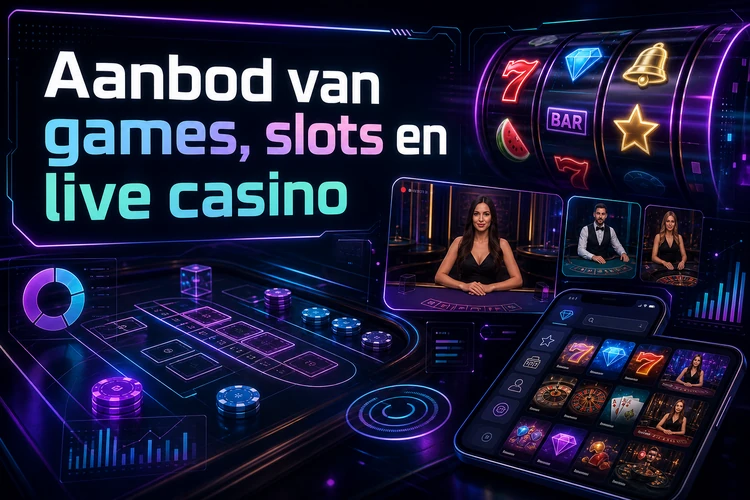 Aanbod van games, slots en live casino